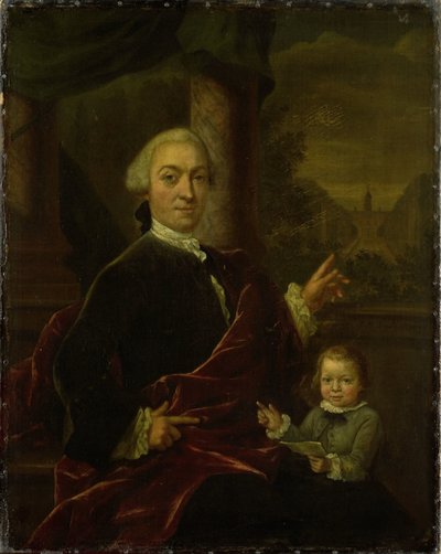 Családi portré Jan van de Pollról, Amszterdam bankárjáról és polgármesteréről fiatal fiával, Harmannal alkotó: Jan Maurits Quinkhard
