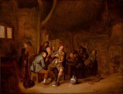 Dohányzó és zenélő figurák egy fogadóban, 1640 körül (olaj, panel) alkotó: Jan Miense Molenaer