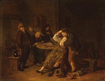 Csárda belseje csappal körbefutóval (olaj a panelen) alkotó: Jan Miense Molenaer