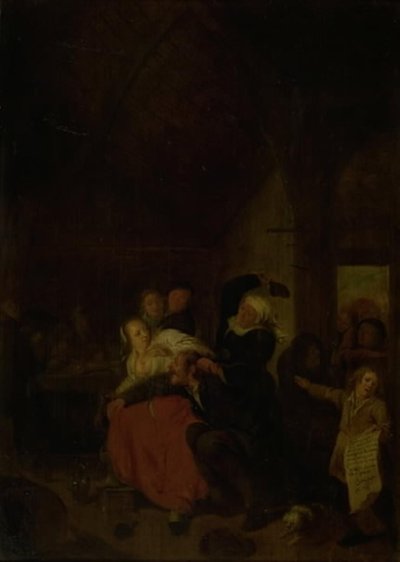 A féltékeny feleség alkotó: Jan Miense Molenaer