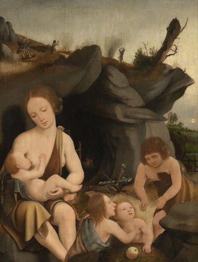 Éva és négy gyermek, 1520 körül alkotó: Jan Mostaert