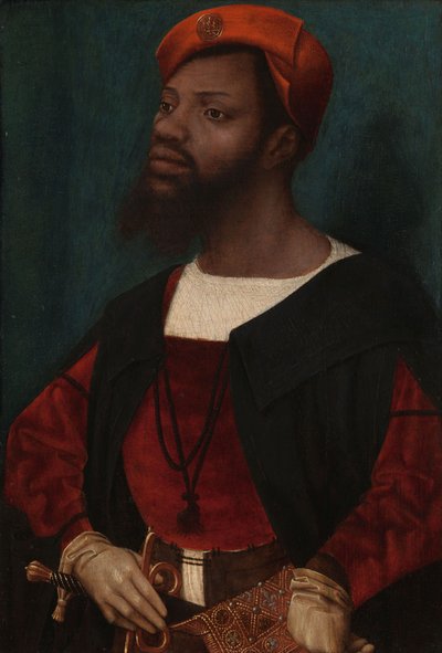 Egy afrikai férfi portréja, c. 1525-30 (olaj a panelen) alkotó: Jan Mostaert