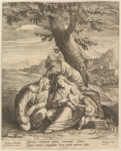 Szent Család Szent Erzsébettel és Keresztelő Szent Jánossal, 1588. alkotó: Jan Muller