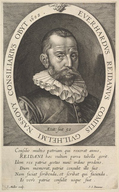 Everhard van Reyd, Vilmos tanácsos, Orange hercegének portréja, 1602. alkotó: Jan Muller
