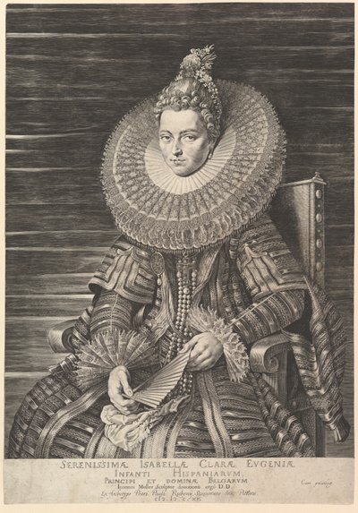 Isabella Clara Eugenia, Dél-Hollandia kormányzójának portréja, 1615. alkotó: Jan Muller
