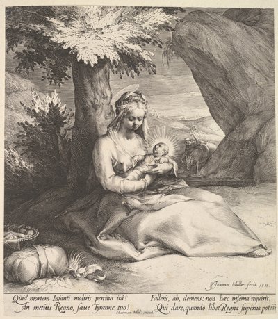 Pihenjen az egyiptomi repülésen, kb. 1613. alkotó: Jan Muller