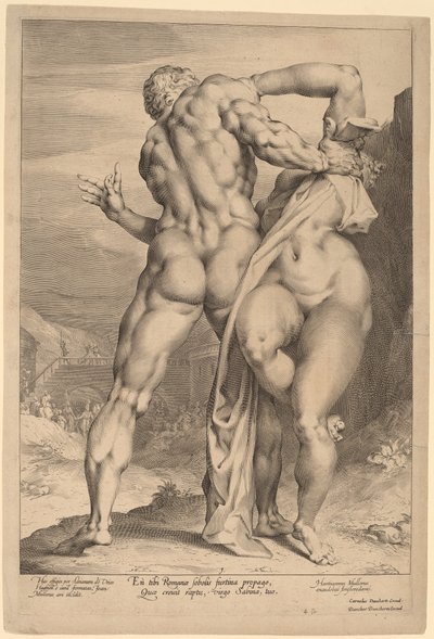 Egy szabin nő megerőszakolása (hátulnézet) alkotó: Jan Muller, after Adriaen de Vries