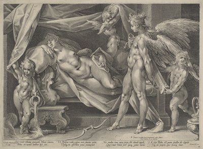 Ámor és Psyche alkotó: Jan Muller, after Bartholomaeus Spranger
