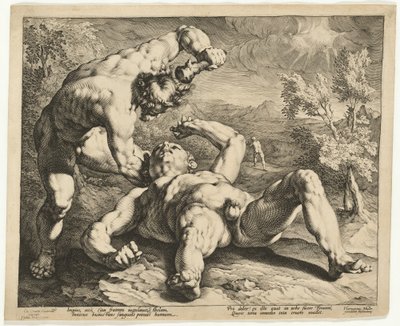 Káin megöli Ábelt alkotó: Jan Muller, after Cornelis Cornelisz van Haarlem