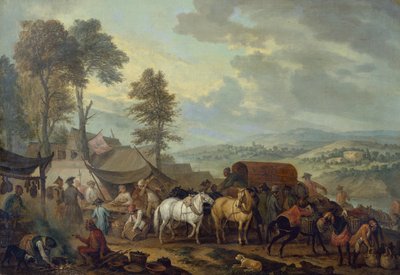 Piemonti katonák egy olasz faluban (olaj, vászon) alkotó: Jan Peeter Verdussen
