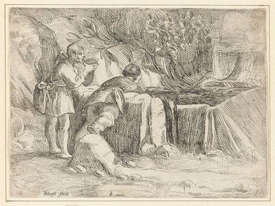 Két férfi egy kútnál alkotó: Jan Philipsz. van Bouckhorst
