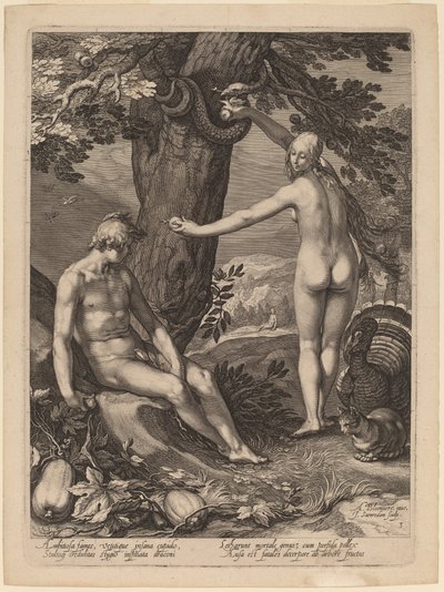 Az ember megkísértése alkotó: Jan Pietersz Saenredam after Abraham Bloemaert