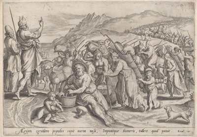 Kivonulás Egyiptomból alkotó: Jan Sadeler I, after Maarten van Cleef