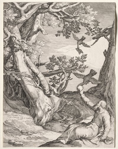Illés a vadonban Hollók táplálta, 1604. alkotó: Jan Saenredam