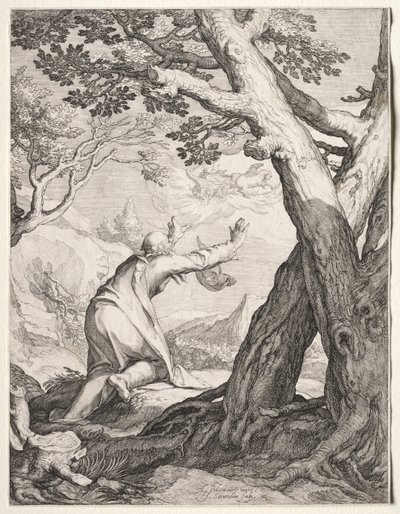 Elizeus és Illés Tűzszekere, 1604. alkotó: Jan Saenredam