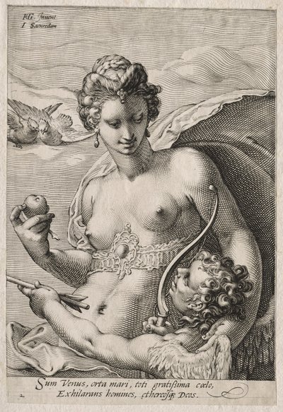 Vénusz és Ámor, c. 1595. alkotó: Jan Saenredam