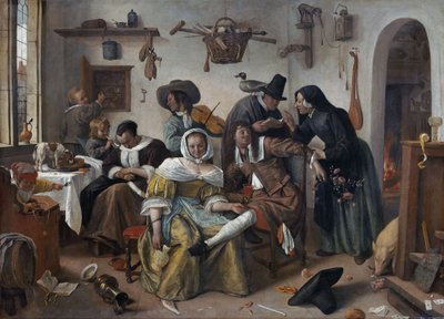 Óvakodj a luxustól ("In Weelde Siet Toe") alkotó: Jan Steen