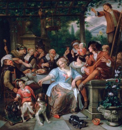 „Merry Company on a Terrace”, c1673-1675 alkotó: Jan Steen