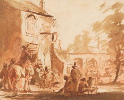 Pihenő a fogadó előtt alkotó: Jan Steen