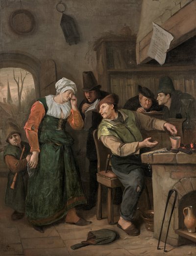 Az alkimista és síró felesége alkotó: Jan Steen