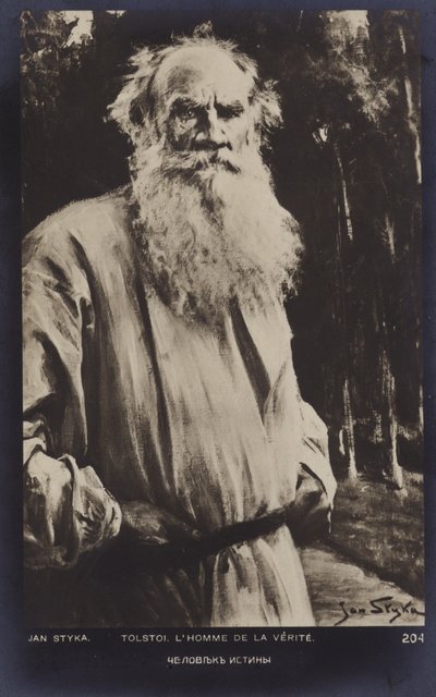 Lev Tolsztoj (1828-1910), orosz regényíró, novellaíró és drámaíró alkotó: Jan Styka