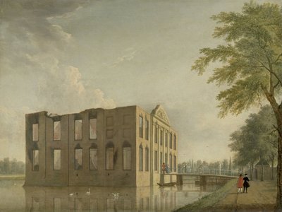 Berckenrode kastély Heemstede-ben a tűzvész után Berkenrode kastély, Heemstede, az 1747. május 4-5-i tűzvész után: Oldalnézet alkotó: Jan Ten Compe