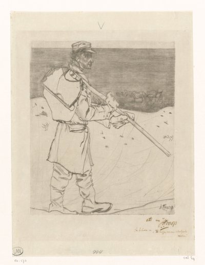 Kagylóhalász hálóval a Katwijk aan Zee strandon The Shellfisherman (eredeti cím) alkotó: Jan Toorop (signed by artist)