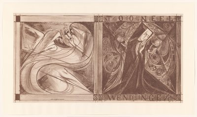 Twists borítója egy apácával virágokkal és két szellemmel, az egyik maszkkal a kezében alkotó: Jan Toorop