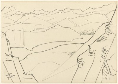 Monte Generoso hegyi táj vázlata alkotó: Jan Toorop