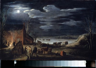 Tél (Winter). Jan II van de Velde (1593-1641) festménye. Olaj, fa, 30 x 44,5 cm. Flamand művészet, barokk művészet. Ermitázs Múzeum, Szentpétervár. alkotó: Jan Van de II Velde