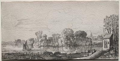 Egy kis kápolna a tó mellett. alkotó: Jan Van de Velde