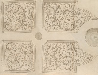 Tervezés egy szökőkúthoz és négy négyzet alakú parterhez egy örömkerthez, 1651 alkotó: Jan Van de Velde