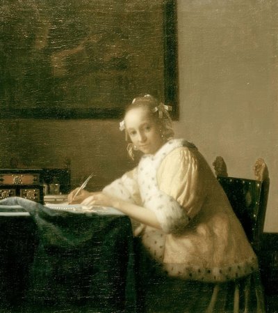 Levélíró sárga színben alkotó: Jan Vermeer van Delft