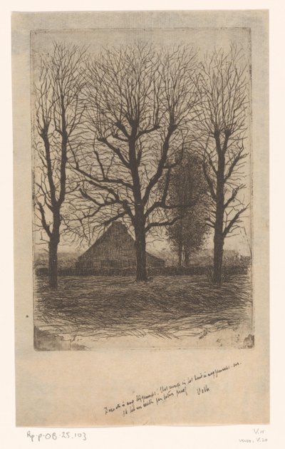 Farm magas fák között, Ewijkshoeve alkotó: Jan Veth (signed by artist)