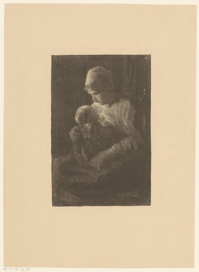 Anya gyermekével alkotó: Jan Veth