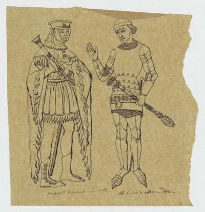 Zwei mittelalterliche Soldaten vor 1370 alkotó: Jan Veth
