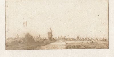Kilátás a városra (Leiden?) alkotó: Jan Vincentsz. van der Vinne (possibly)