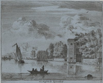 Kilátás a Savenhout tanyára Haarlemben A Hofstede Sparenhout (cím az objektumon) Haarlem tájai (sorozat címe) Gesigten Haarlemen kívül, Kész. J.V.V. (sorozat címe az objektumon) alkotó: Jan Vincentsz. van der Vinne