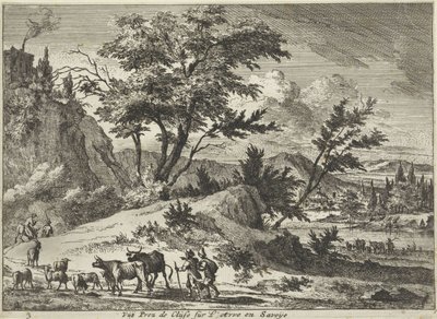 Kilátás egy útra, közel Cluses on the Arve, Savoie Vue Prez de Cluse sur L´Arve en Savoije (cím a tárgyon) Arcok Savoie-ban (sorozat címe) alkotó: Jan Vincentsz. van der Vinne