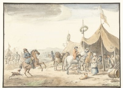 Katonai tábor lovasokkal alkotó: Jan Vincentsz. van der Vinne
