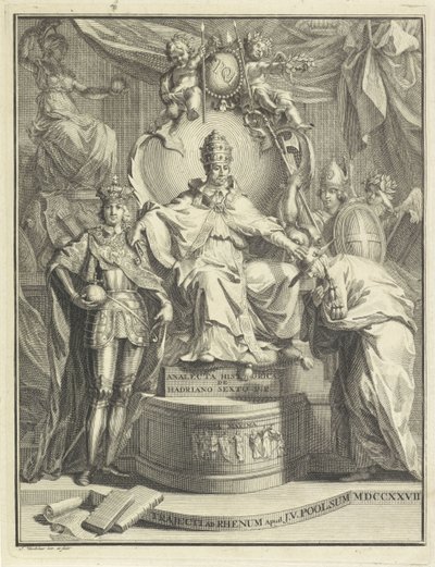 A trónon Adrian VI Címlap: Burmann, Kasper. VI. Hadrianus vagy Hadrianus, a hatodik római pápa történelmi anakletája, 1727 alkotó: Jan Wandelaar