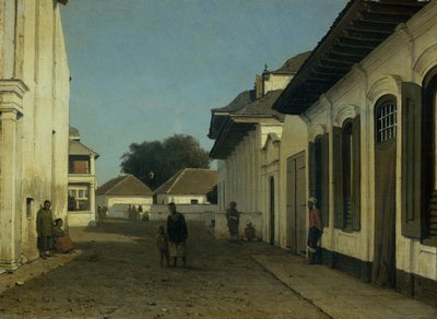 Egy utca Batavia régi részén alkotó: Jan Weissenbruch (attributed to)
