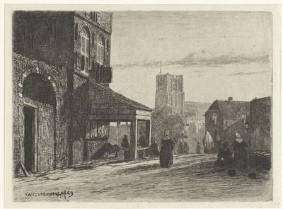 Kilátás a woudrichemi Szent Márton-templomra alkotó: Jan Weissenbruch