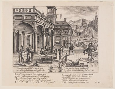 Dorica, a Theatrum Vitae Humanae (Az ember kora) című könyvből. alkotó: Jan Wierix
