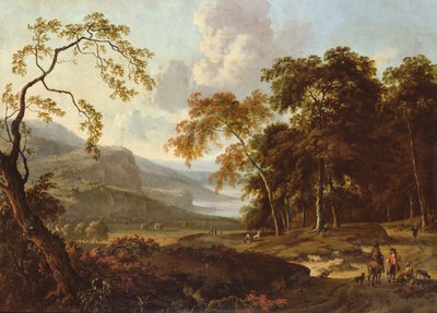 Vadászcsapat klasszikus tájképben, 1672-77 körül alkotó: Jan Wiynants