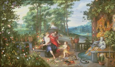 Flóra és nimfa a kertben alkotó: Jan and Balen, Hendrik van Brueghel