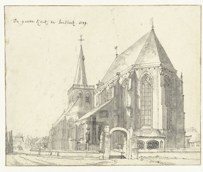 Nagytemplom Sonsbeckben Sonsbeek nagy temploma (cím a tárgyon) alkotó: Jan de Beijer