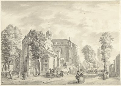 Pieterskerk Utrechtben, a háttérben a Dom alkotó: Jan de Beijer
