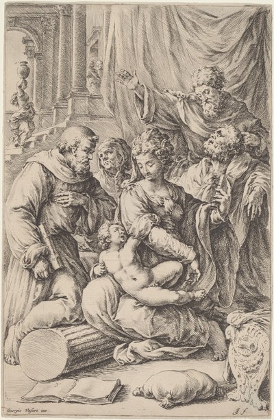 Szent Család szentekkel alkotó: Jan de Bisschop, after Giorgio Vasari