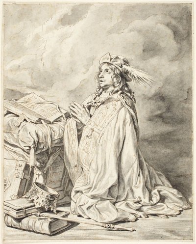 Imádkozva térdelő Dávid király alkotó: Jan de Bray